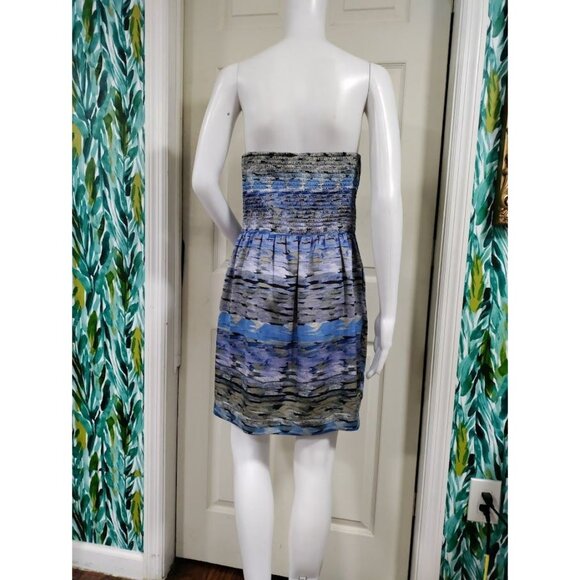 BCBGeneration Strapless Whimsy Weddingguest NYE Pleated Mini Dress Womens M - Picture 4 of 12